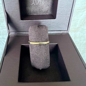 Kendra Scott 14k Yellow Gold Band Ring in White Diamonds - size 7.5